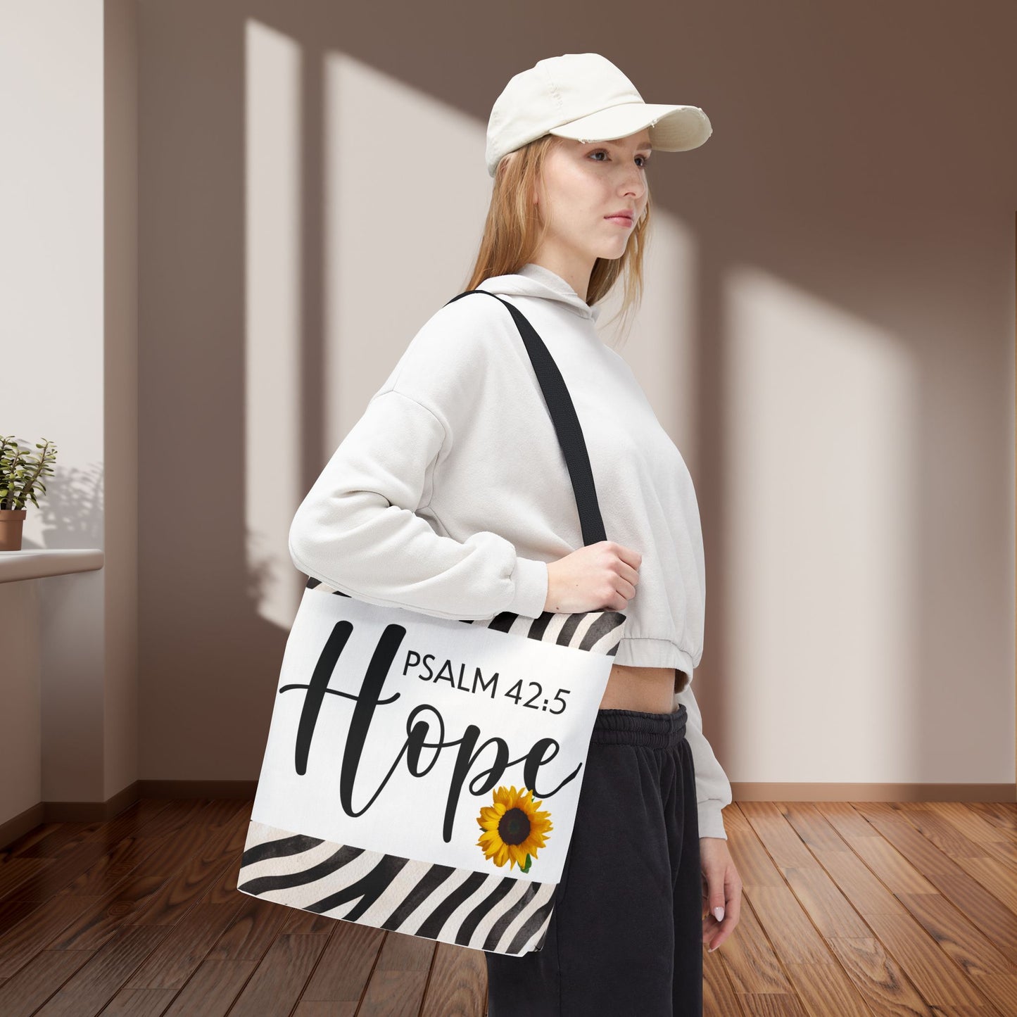 Hope Inspirational Psalm 42:5 TRAVEL Bag - Hopeful Scripture Design Printed on both sides great for gifting or everyday wear
