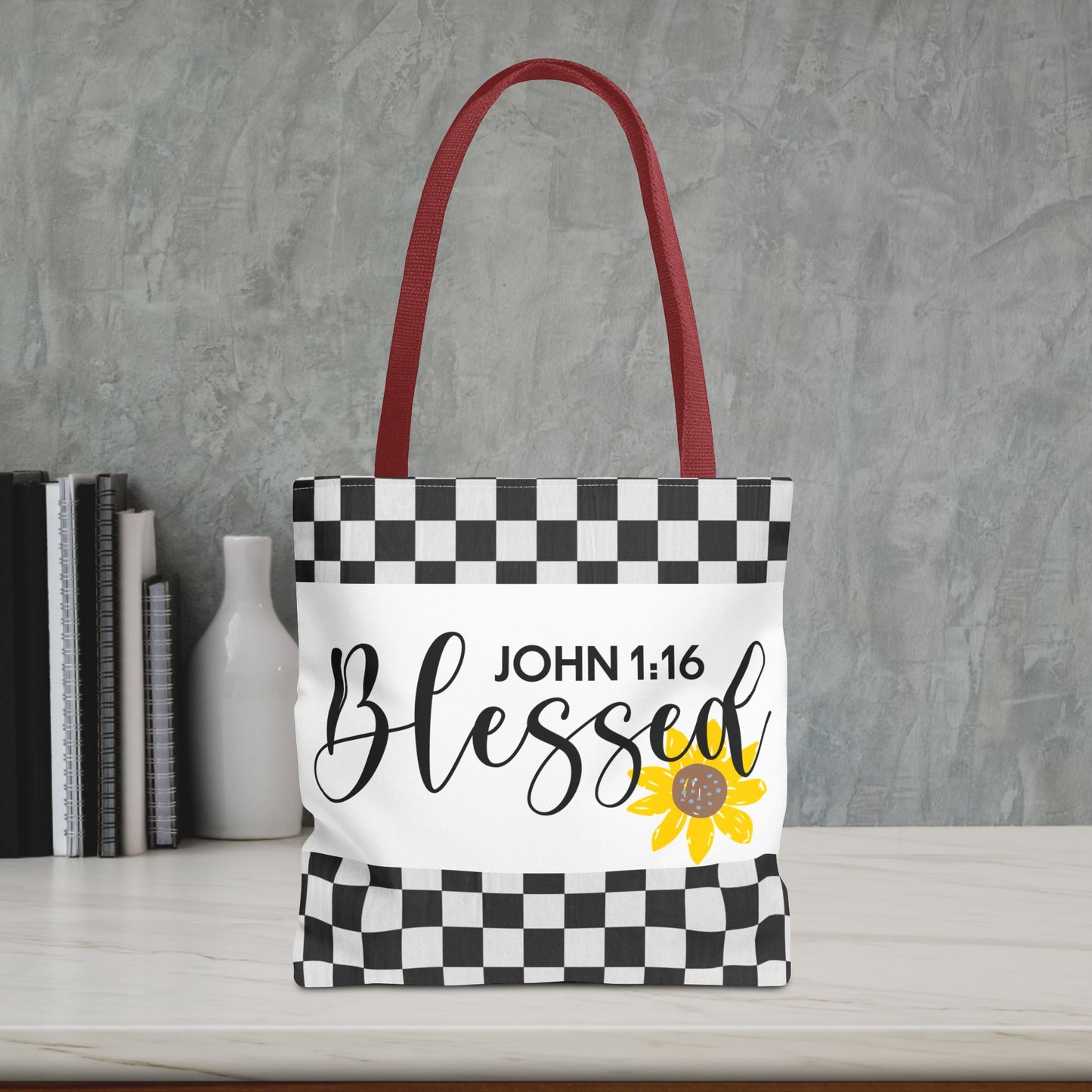 Blessed Designer Travel Bag – John 1:16 | Faith-Filled Style for Everyday Living Double and gift giving (Double sided design)