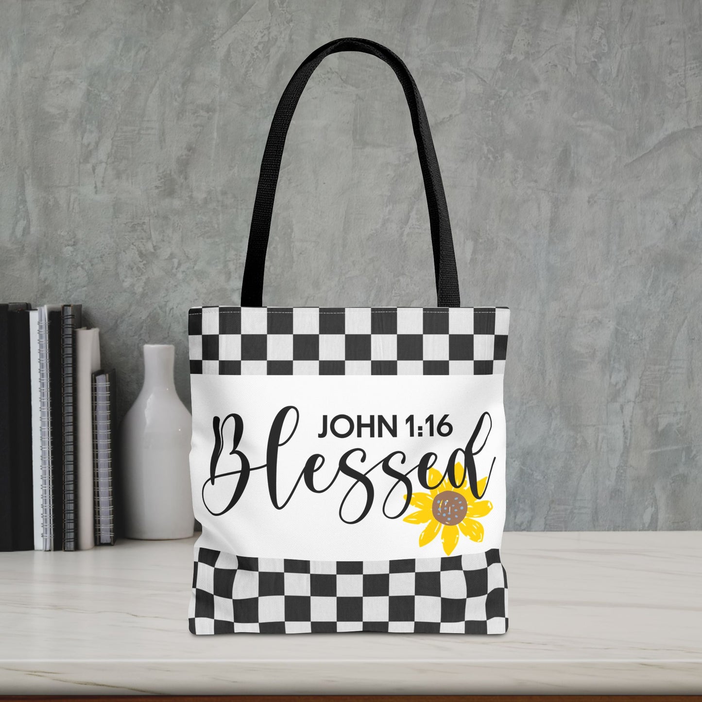 Blessed Designer Travel Bag – John 1:16 | Faith-Filled Style for Everyday Living Double and gift giving (Double sided design)