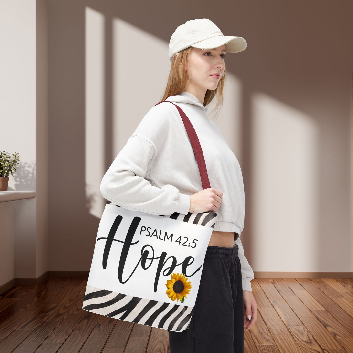 Hope Inspirational Psalm 42:5 TRAVEL Bag - Hopeful Scripture Design Printed on both sides great for gifting or everyday wear