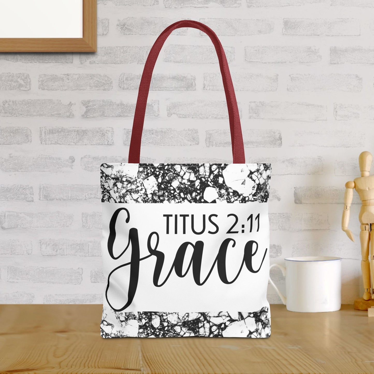 Grace Titus 2:11 Floral Motivational Travel Bag - Printed on both sides great for gifting or everyday wear