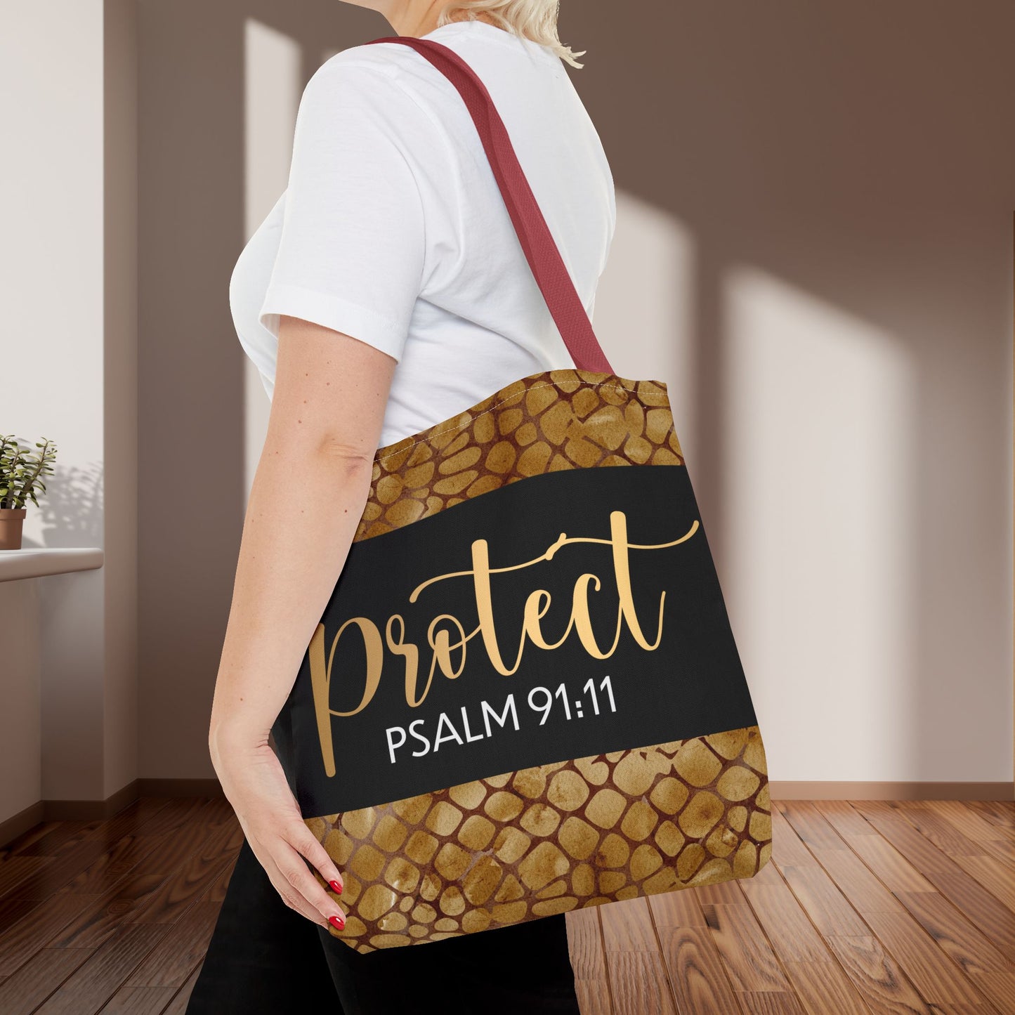 Protect- Psalm 91:11 Bible Scripture Designer Travel Bag-Double-sided print great for gifting
