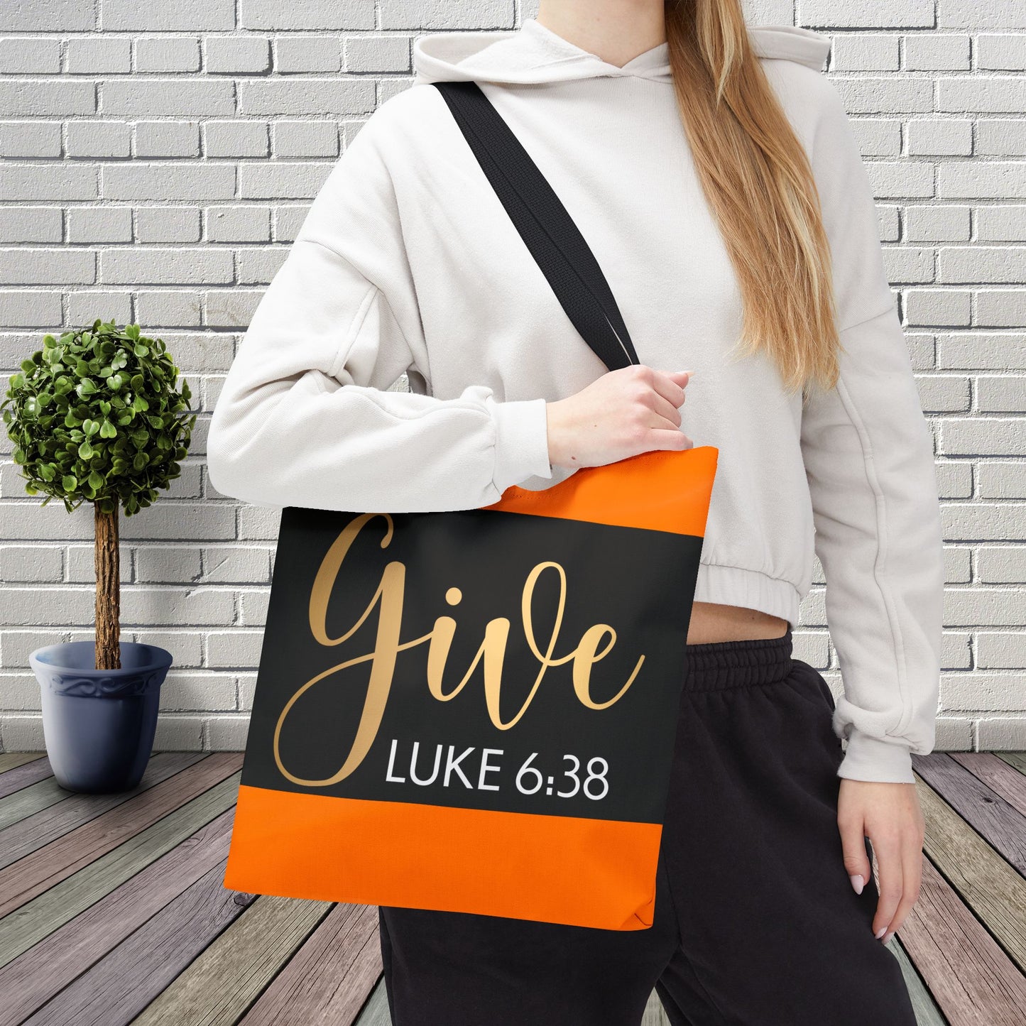 Give to be Given Travel Tote bag - 'Give' Luke 6:38 - Stylish & Functional Carryall Printed on both sides
