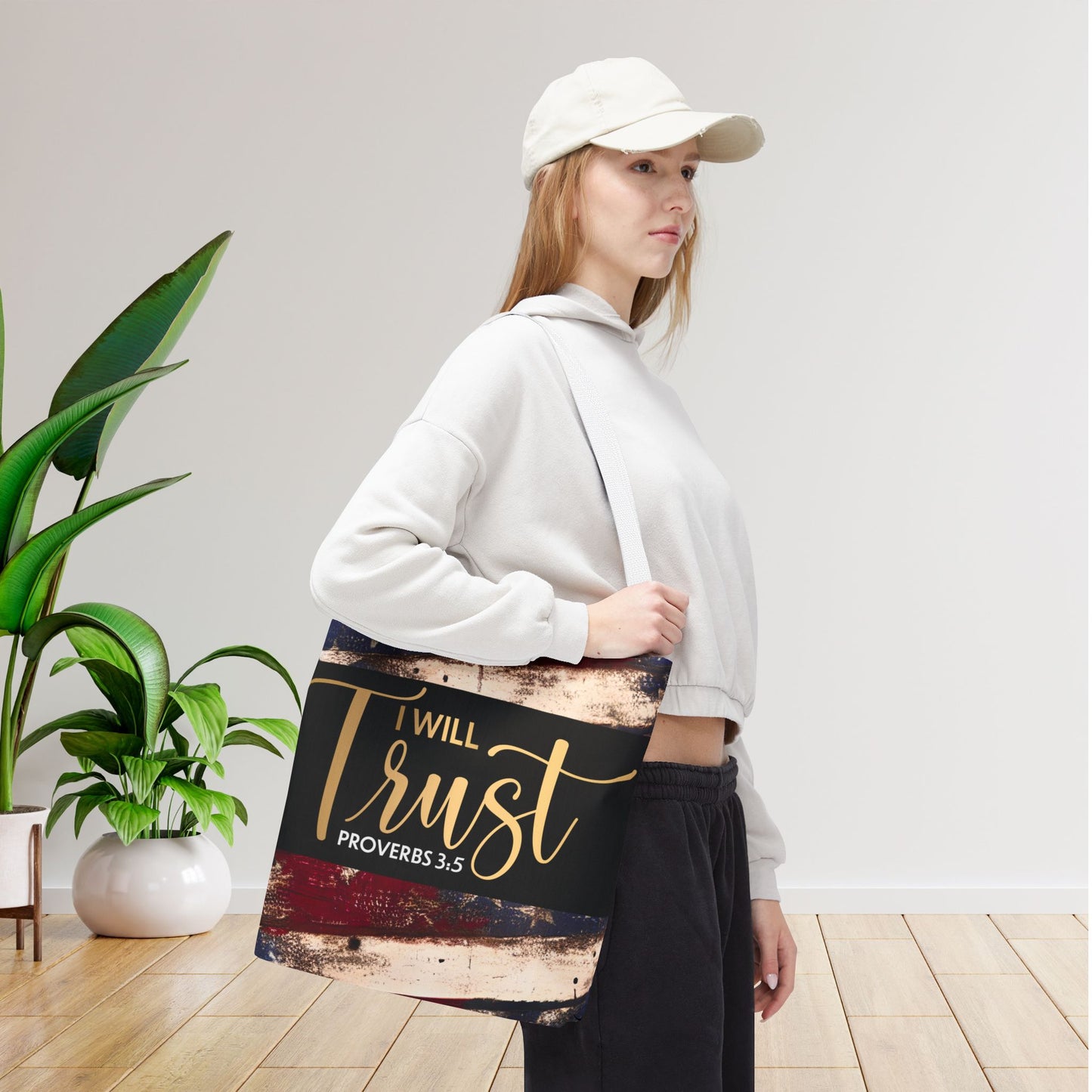 I Will Trust – Proverbs 3:5 Inspirational Laptop Tote Errand Bag for Faith-Filled Living & Everyday Encouragement- Double sided print