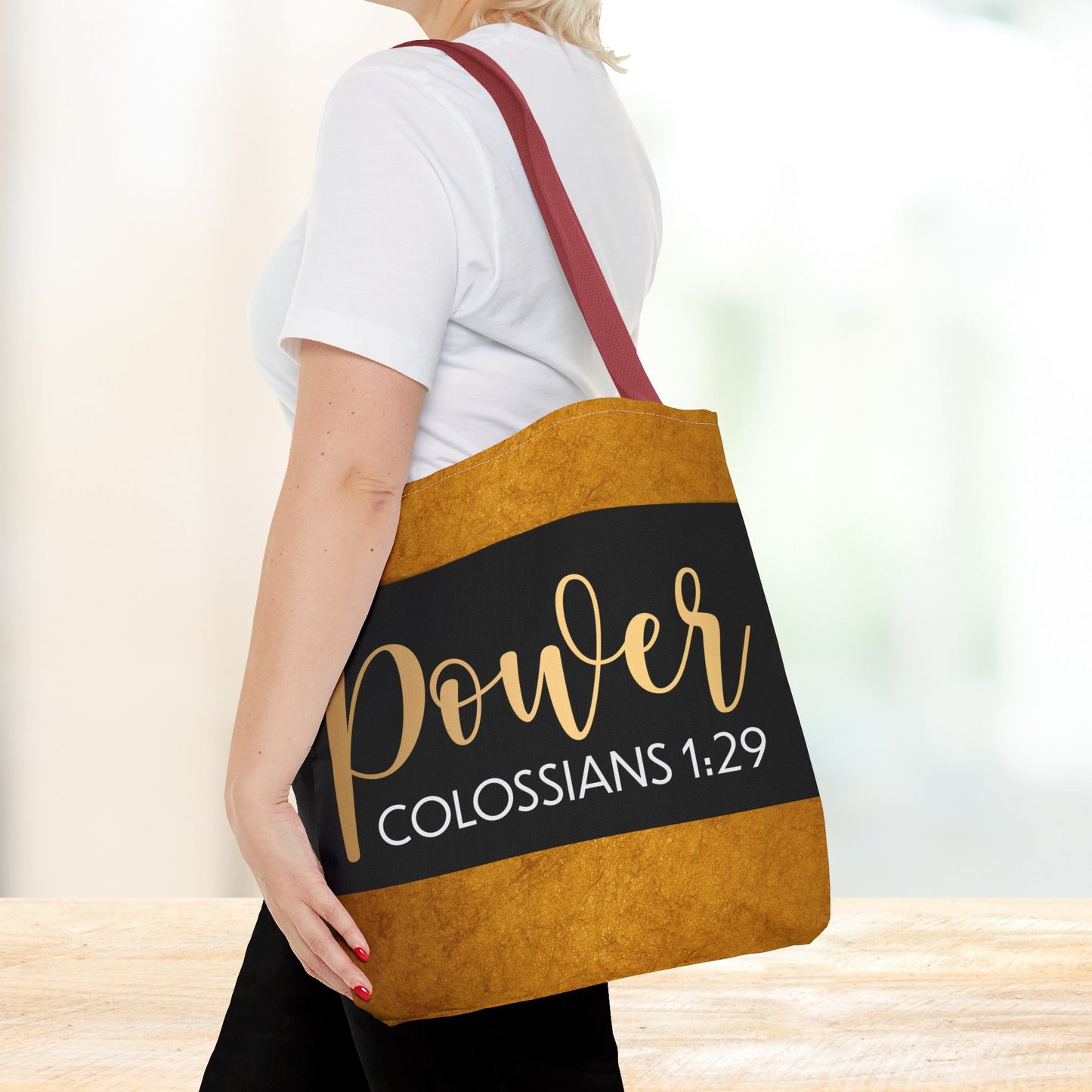 Fueled by His Power – Colossians 1:29 Motivational Travel Bag custom designer travel bag for gifting or everyday wear (Double-sided Print)