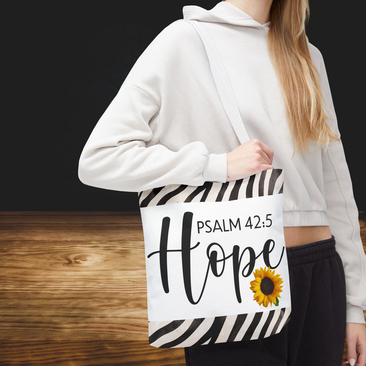 Hope Inspirational Psalm 42:5 TRAVEL Bag - Hopeful Scripture Design Printed on both sides great for gifting or everyday wear