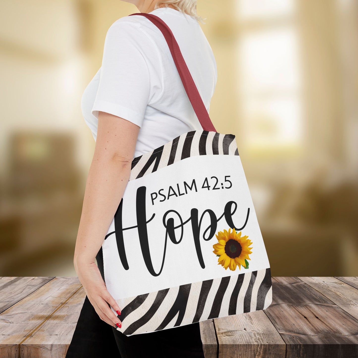 Hope Inspirational Psalm 42:5 TRAVEL Bag - Hopeful Scripture Design Printed on both sides great for gifting or everyday wear