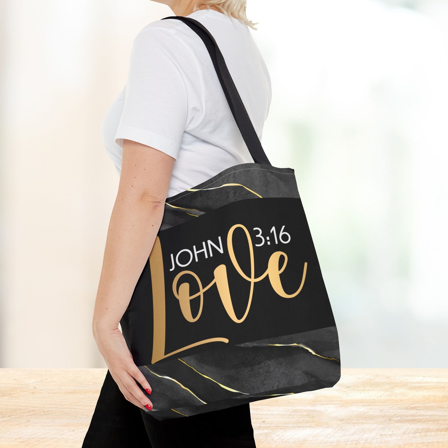 Love Unconditional Errand Travel Bag – Inspired by John 3:16 | Faith-Filled Elegance for Everyday Use Double sided print