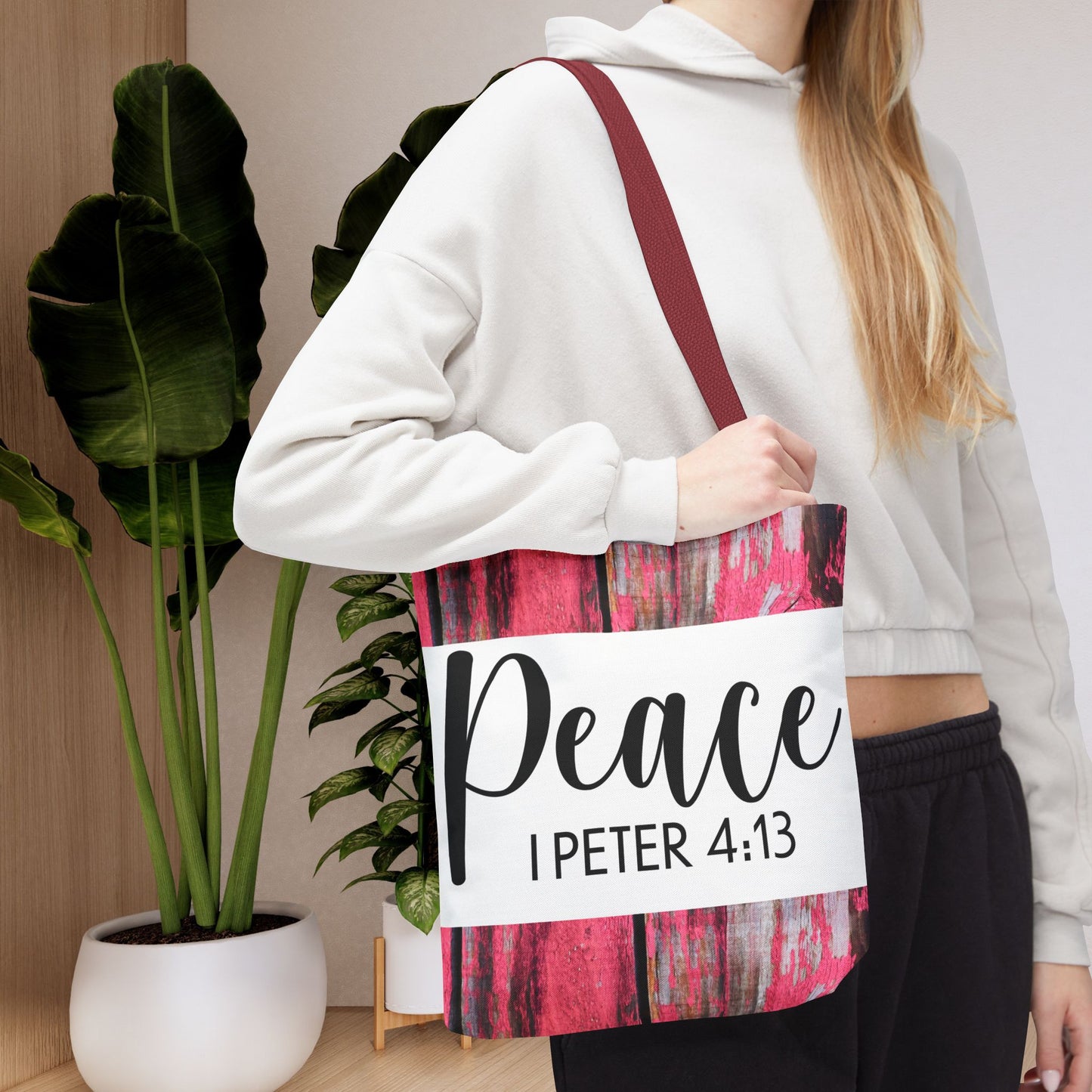 Joy in the fire Peace 1 Peter 4:13 Designer Travel Bag Scripture Design (Double sided print)