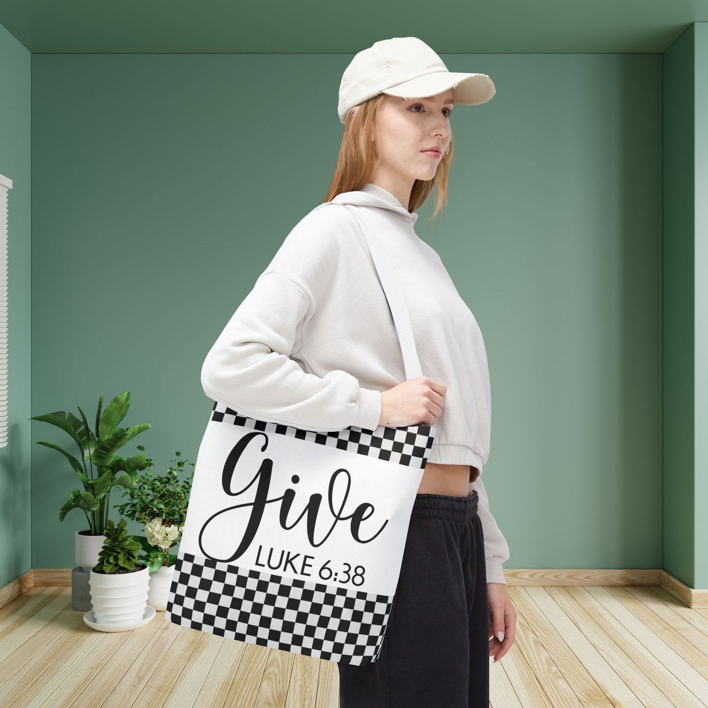 Give Travel Errand Bag – Luke 6:38 Inspirational Scripture Laptop errand bag Give Luke 6:38 designer travel carry bag (Double-sided print)