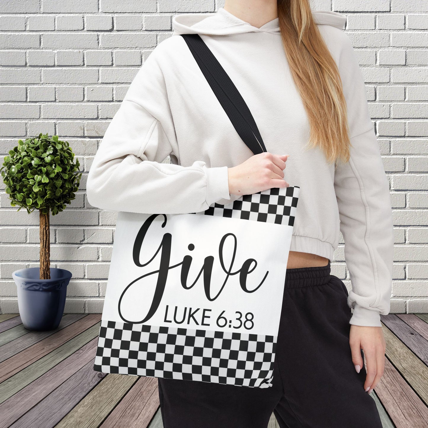 Give Travel Errand Bag – Luke 6:38 Inspirational Scripture Laptop errand bag Give Luke 6:38 designer travel carry bag (Double-sided print)