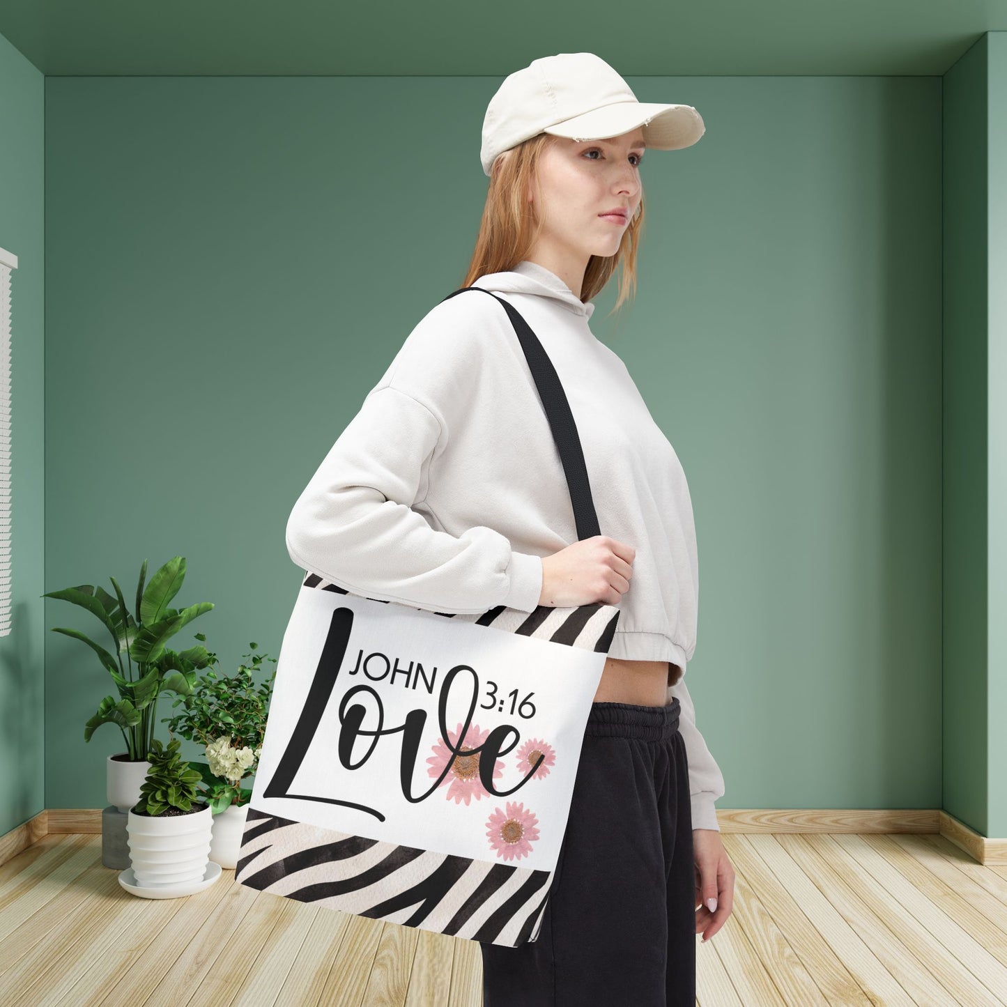 Love Unconditional Travel Bag – Inspired by John 3:16 | Faith-Filled Elegance for Everyday Use Double sided print