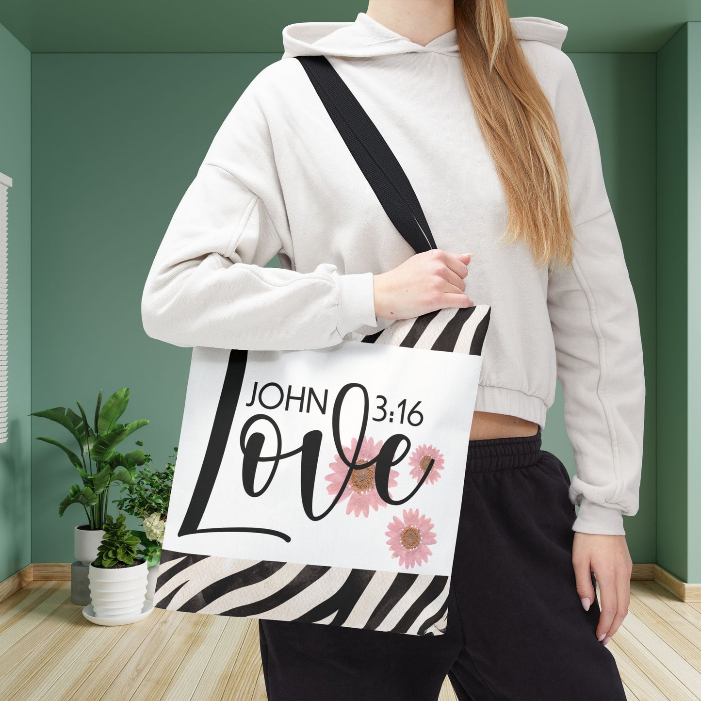 Love Unconditional Travel Bag – Inspired by John 3:16 | Faith-Filled Elegance for Everyday Use Double sided print