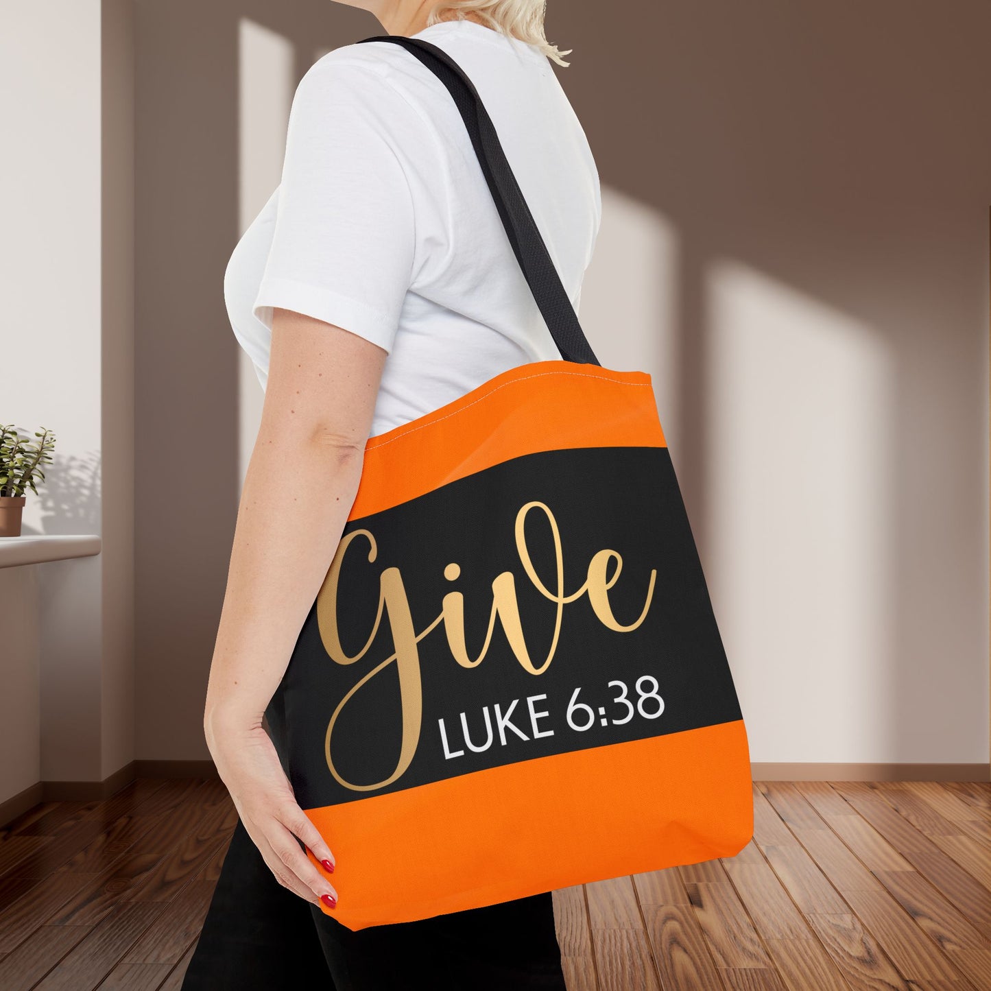 Give to be Given Travel Tote bag - 'Give' Luke 6:38 - Stylish & Functional Carryall Printed on both sides