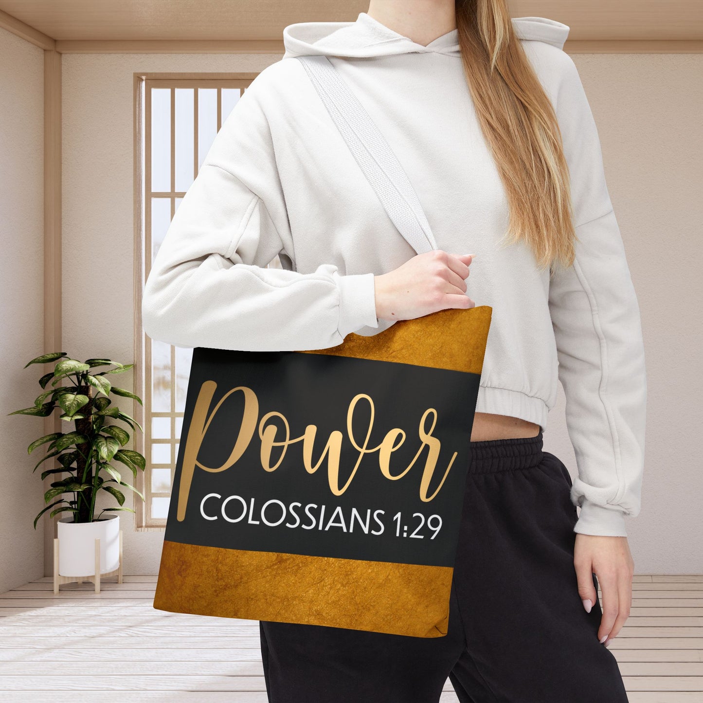 Fueled by His Power – Colossians 1:29 Motivational Travel Bag custom designer travel bag for gifting or everyday wear (Double-sided Print)