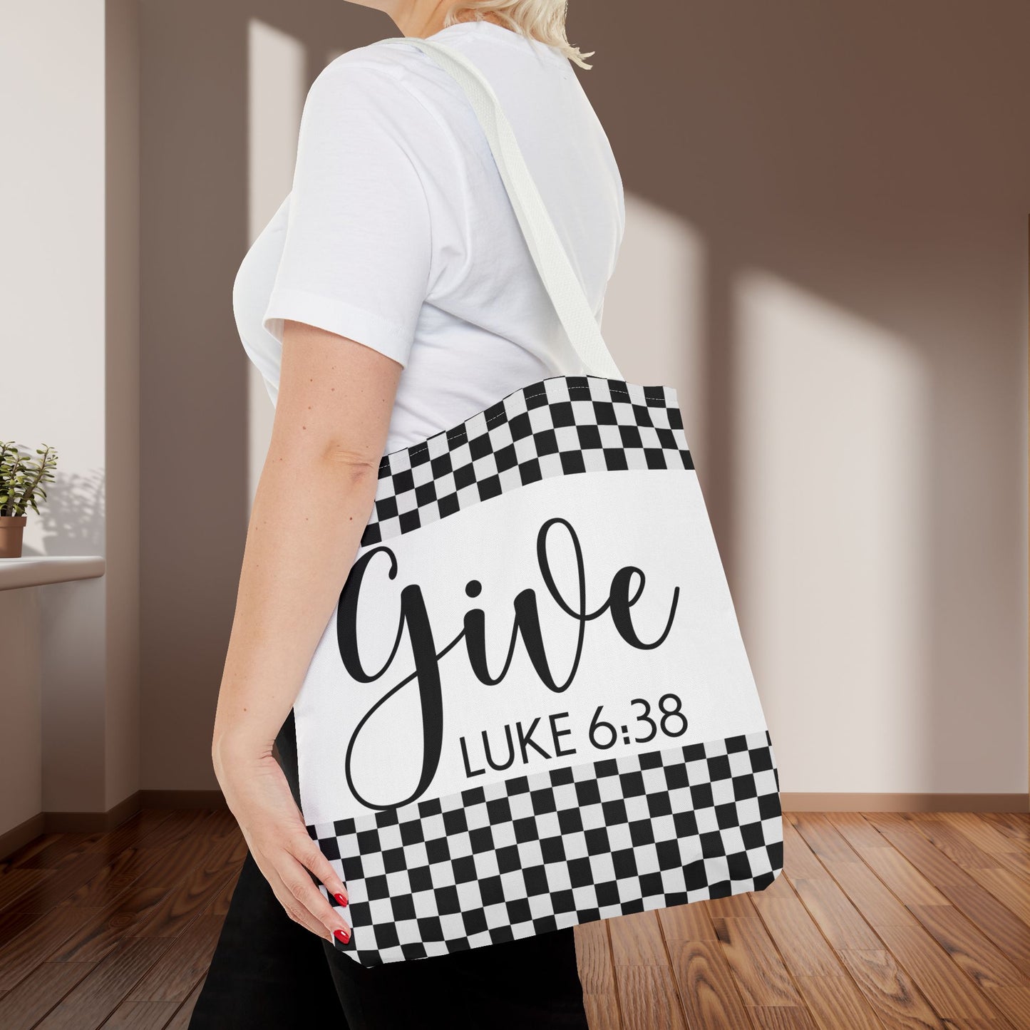 Give Travel Errand Bag – Luke 6:38 Inspirational Scripture Laptop errand bag Give Luke 6:38 designer travel carry bag (Double-sided print)