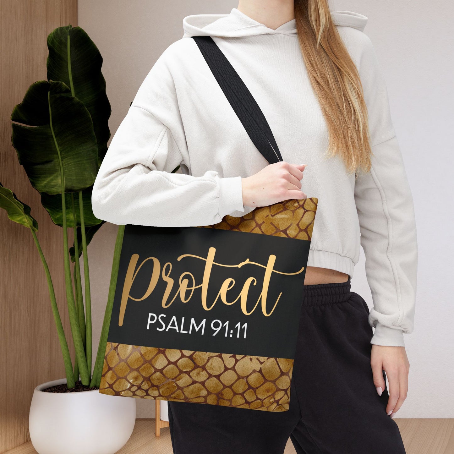 Protect- Psalm 91:11 Bible Scripture Designer Travel Bag-Double-sided print great for gifting