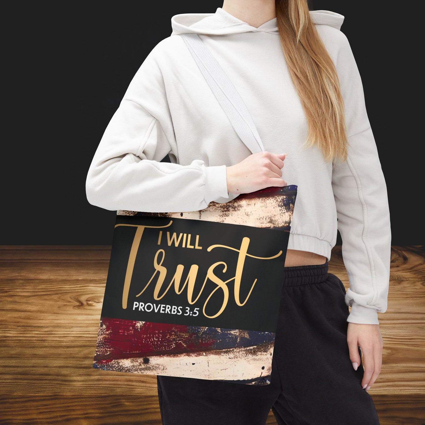 I Will Trust – Proverbs 3:5 Inspirational Laptop Tote Errand Bag for Faith-Filled Living & Everyday Encouragement- Double sided print