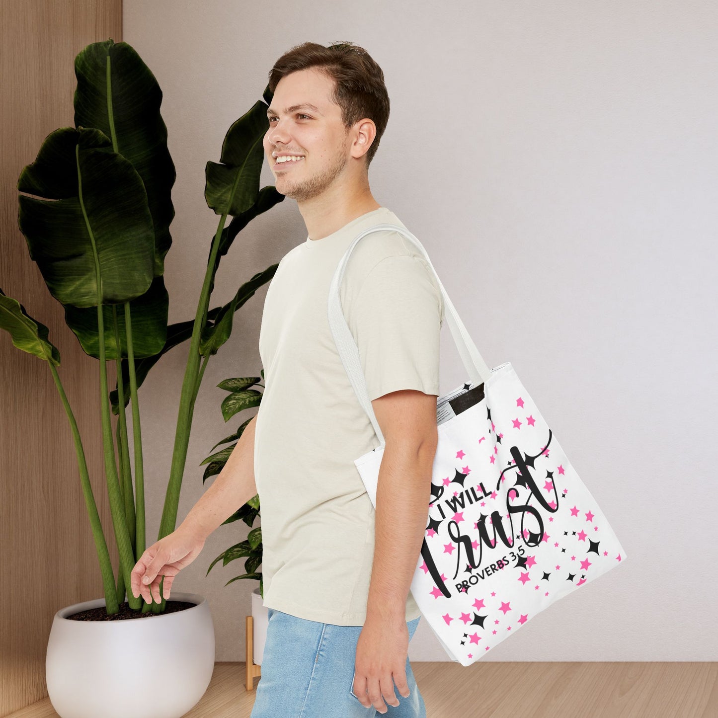 Trust in the Lord Travel Bag – Proverbs 3:5 | Inspirational Designer Carryall for Daily Encouragement(Double-sided print)