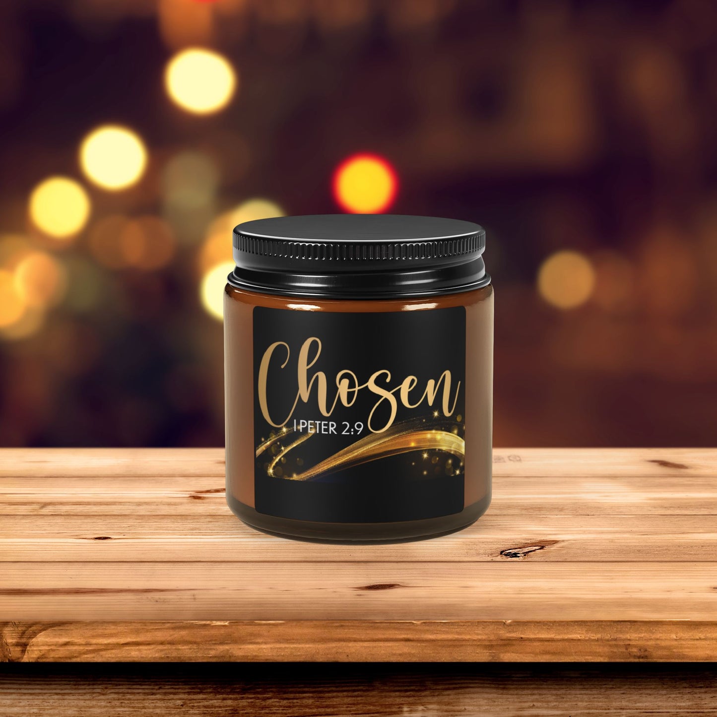 Royal Priesthood Chosen | 1 Peter 2:9 Inspirational Scented Candle – Amber Jar –(4oz,9oz) 7 Fragrances -Light with Purpose Inspirational Scented Soy Candle - Perfect for Home & Gifting