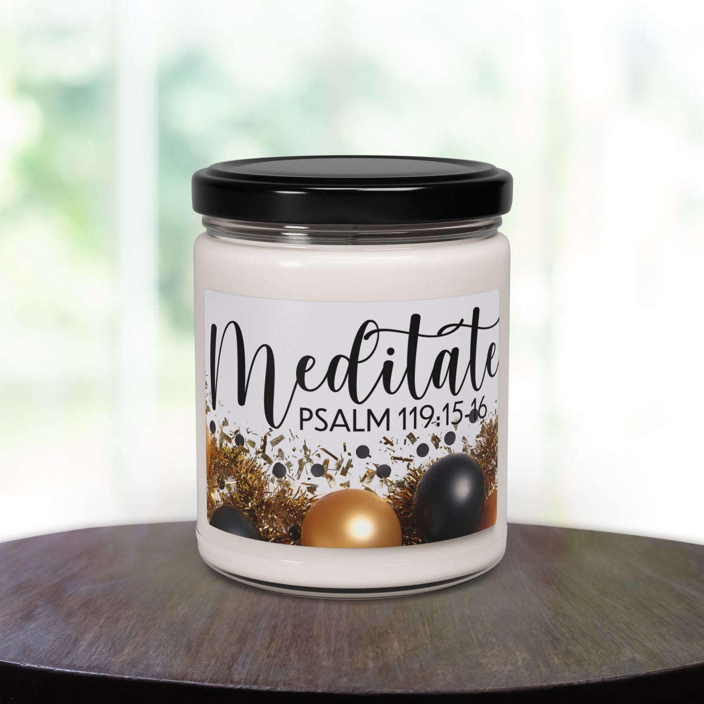 Divine Focus | Psalm 119:15-16 meditate Candle – Center Your Mind and Spirit”Scented Soy Candle, 9oz-10 fragrances Relaxing home Decoration