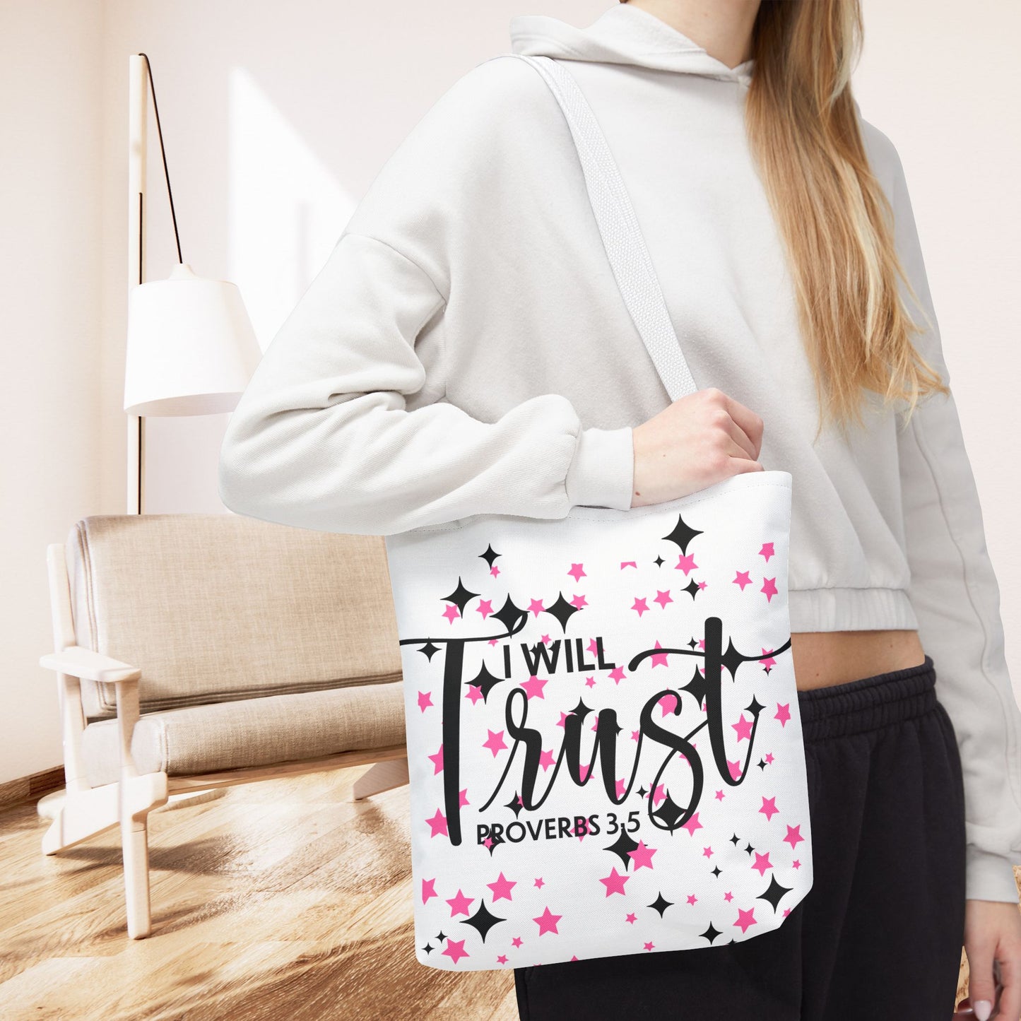 Trust in the Lord Travel Bag – Proverbs 3:5 | Inspirational Designer Carryall for Daily Encouragement(Double-sided print)