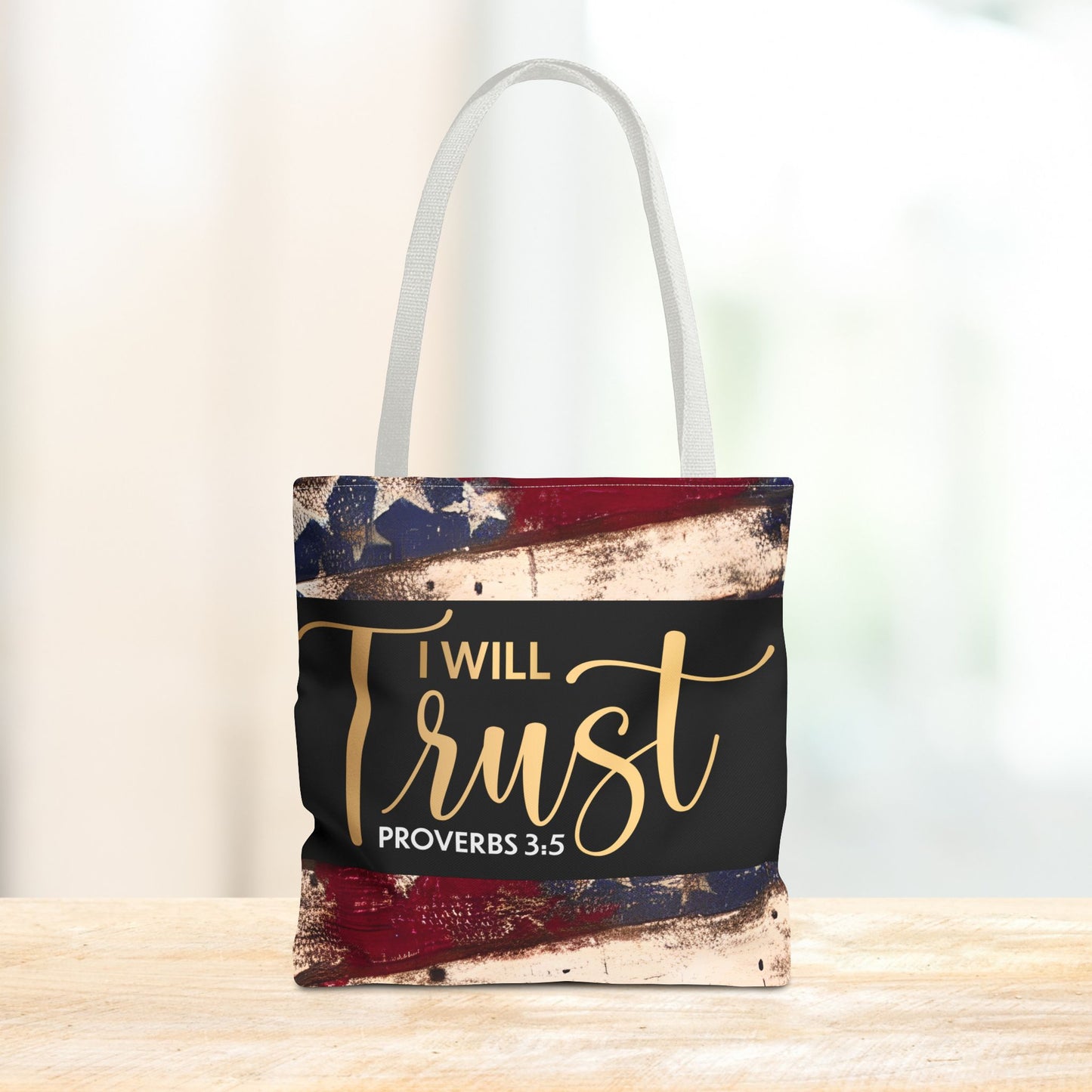 I Will Trust – Proverbs 3:5 Inspirational Laptop Tote Errand Bag for Faith-Filled Living & Everyday Encouragement- Double sided print