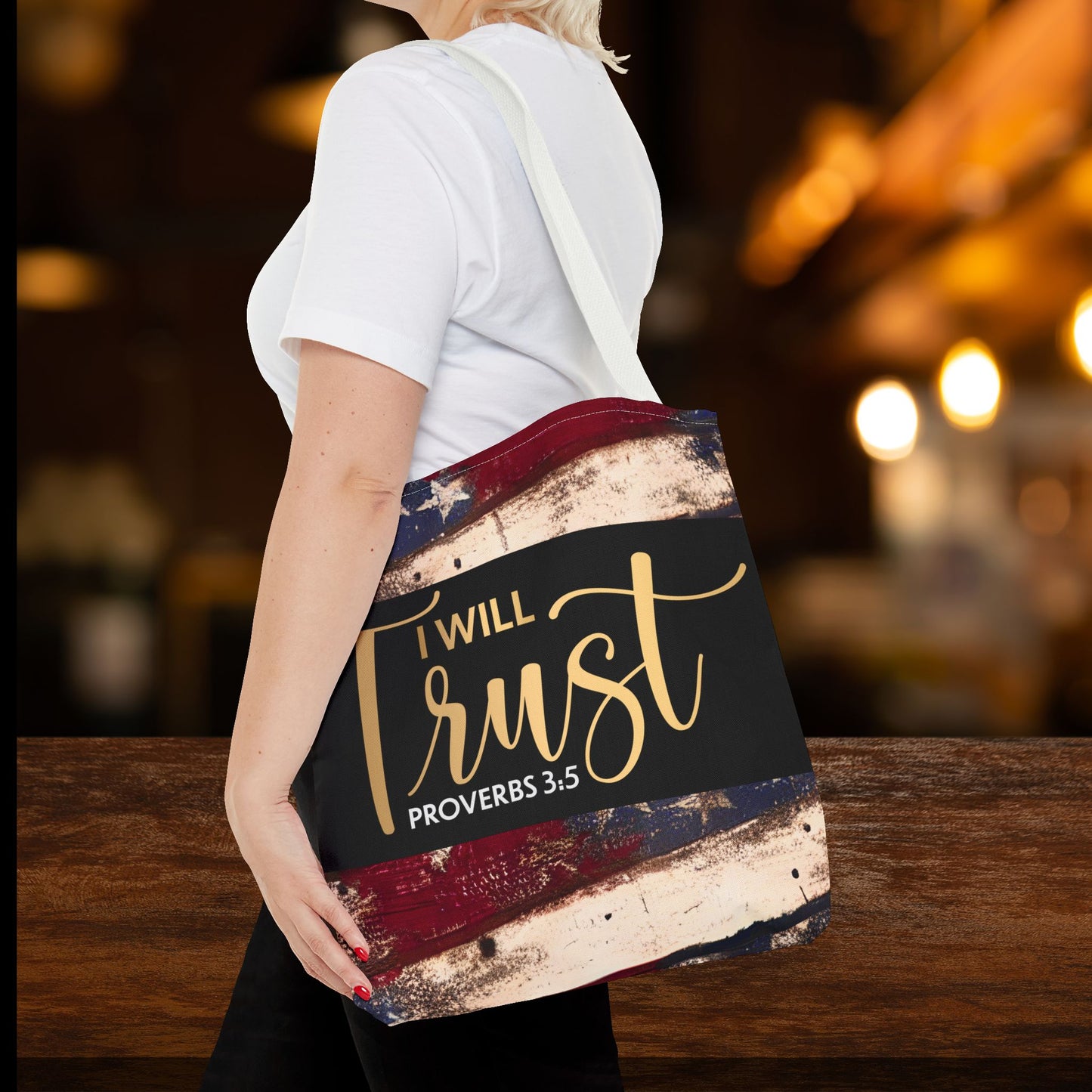 I Will Trust – Proverbs 3:5 Inspirational Laptop Tote Errand Bag for Faith-Filled Living & Everyday Encouragement- Double sided print