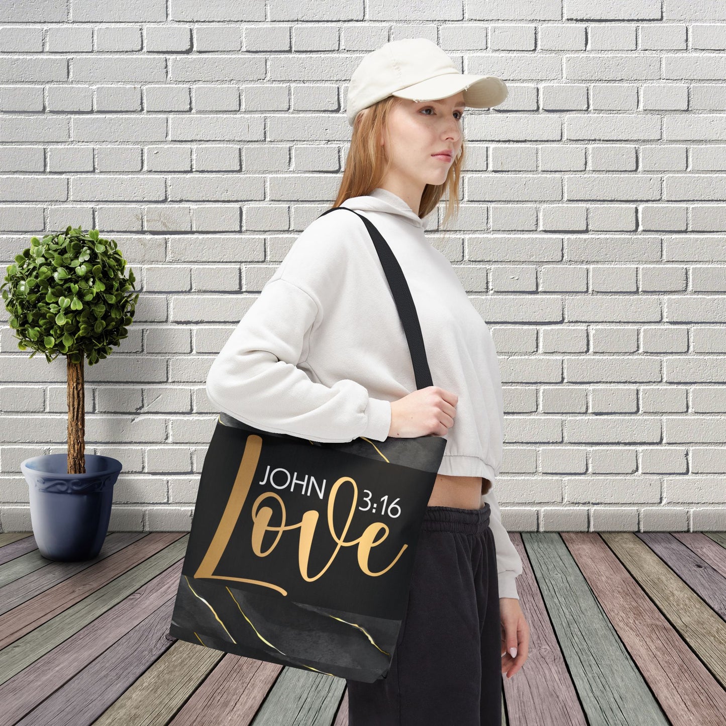 Love Unconditional Errand Travel Bag – Inspired by John 3:16 | Faith-Filled Elegance for Everyday Use Double sided print
