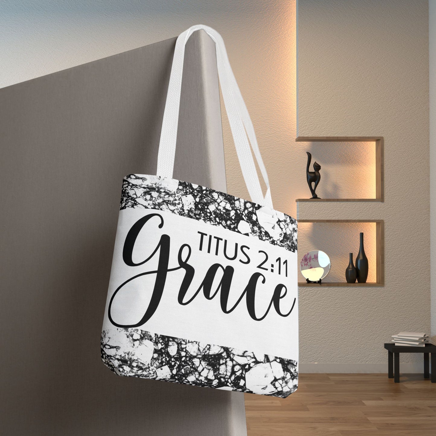 Grace Titus 2:11 Floral Motivational Travel Bag - Printed on both sides great for gifting or everyday wear