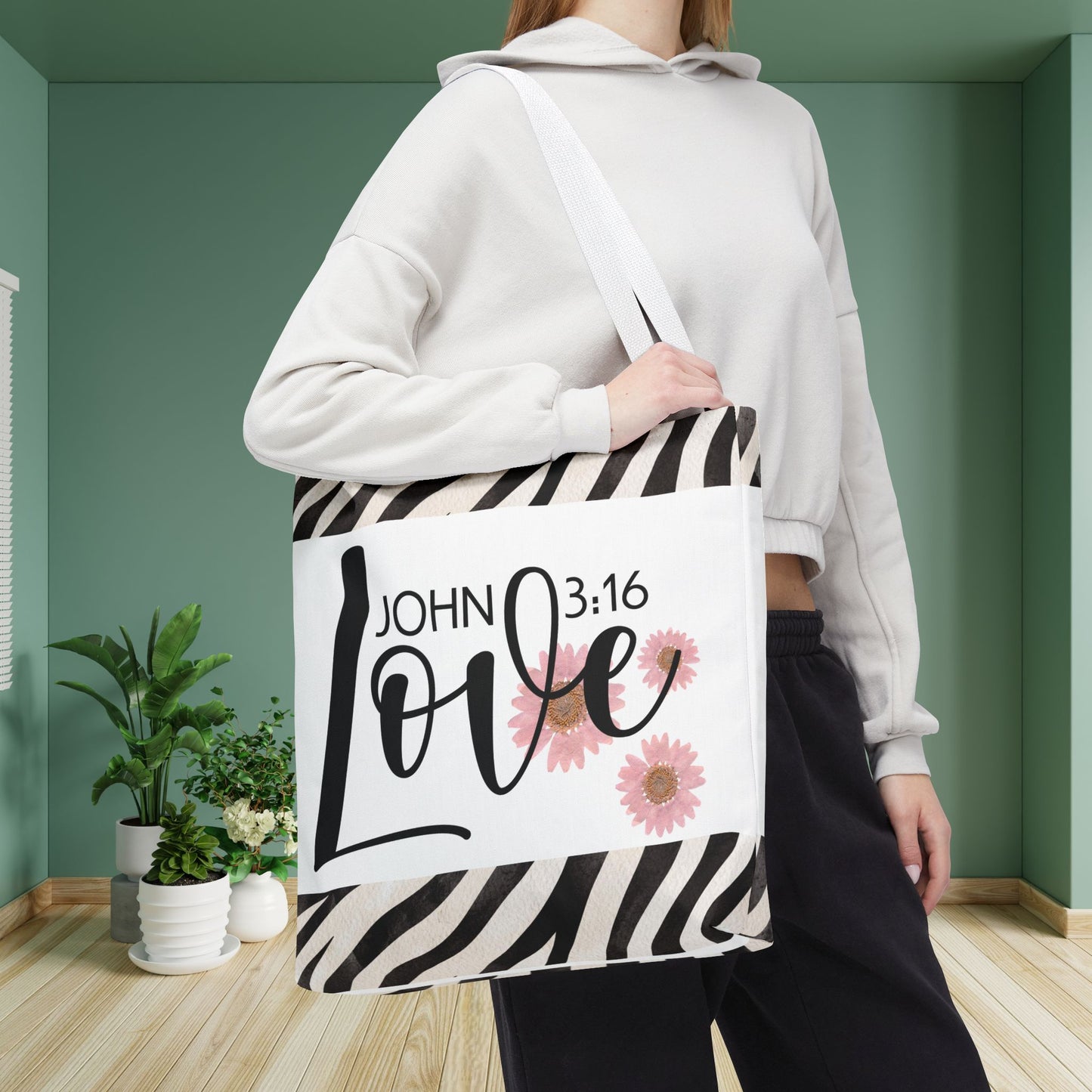 Love Unconditional Travel Bag – Inspired by John 3:16 | Faith-Filled Elegance for Everyday Use Double sided print