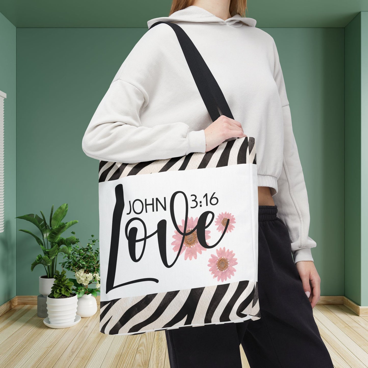 Love Unconditional Travel Bag – Inspired by John 3:16 | Faith-Filled Elegance for Everyday Use Double sided print