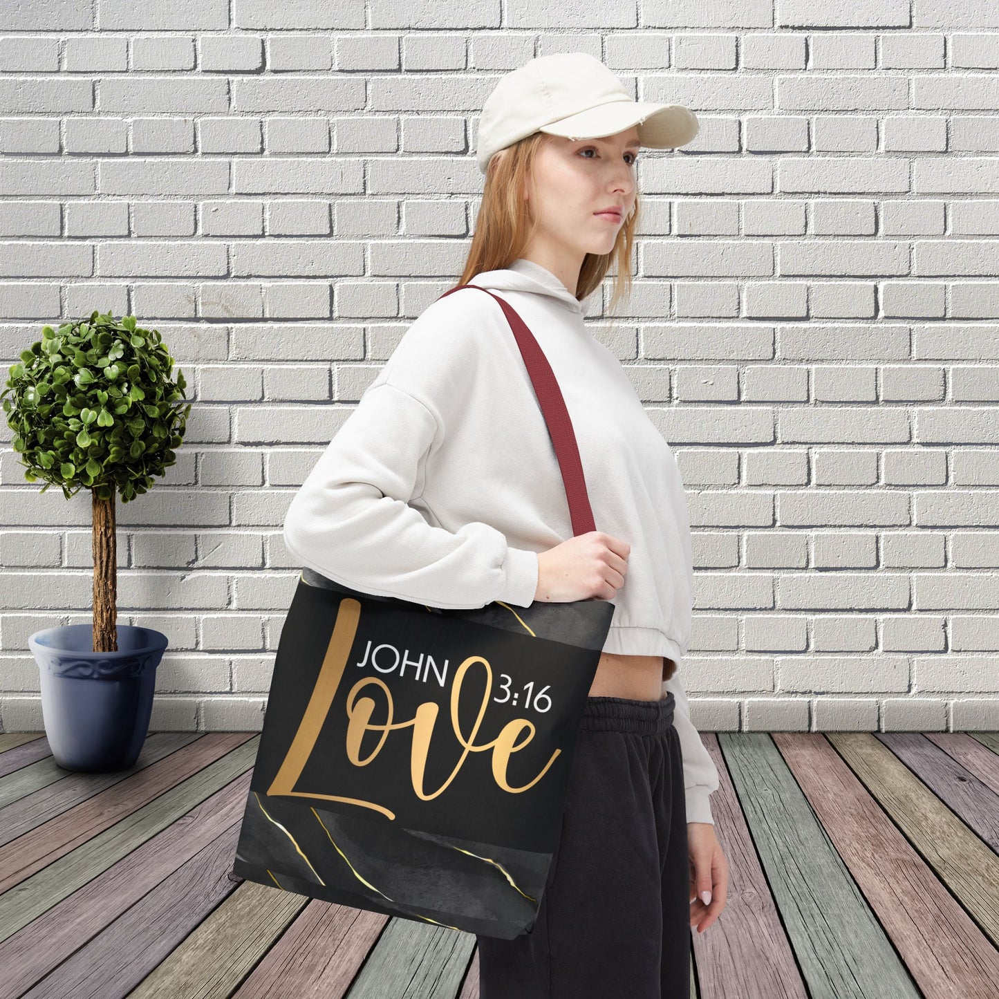 Love Unconditional Errand Travel Bag – Inspired by John 3:16 | Faith-Filled Elegance for Everyday Use Double sided print