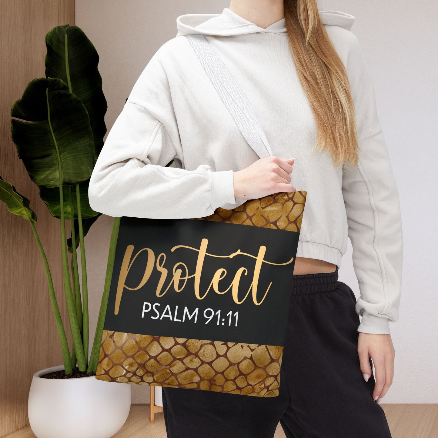 Protect- Psalm 91:11 Bible Scripture Designer Travel Bag-Double-sided print great for gifting