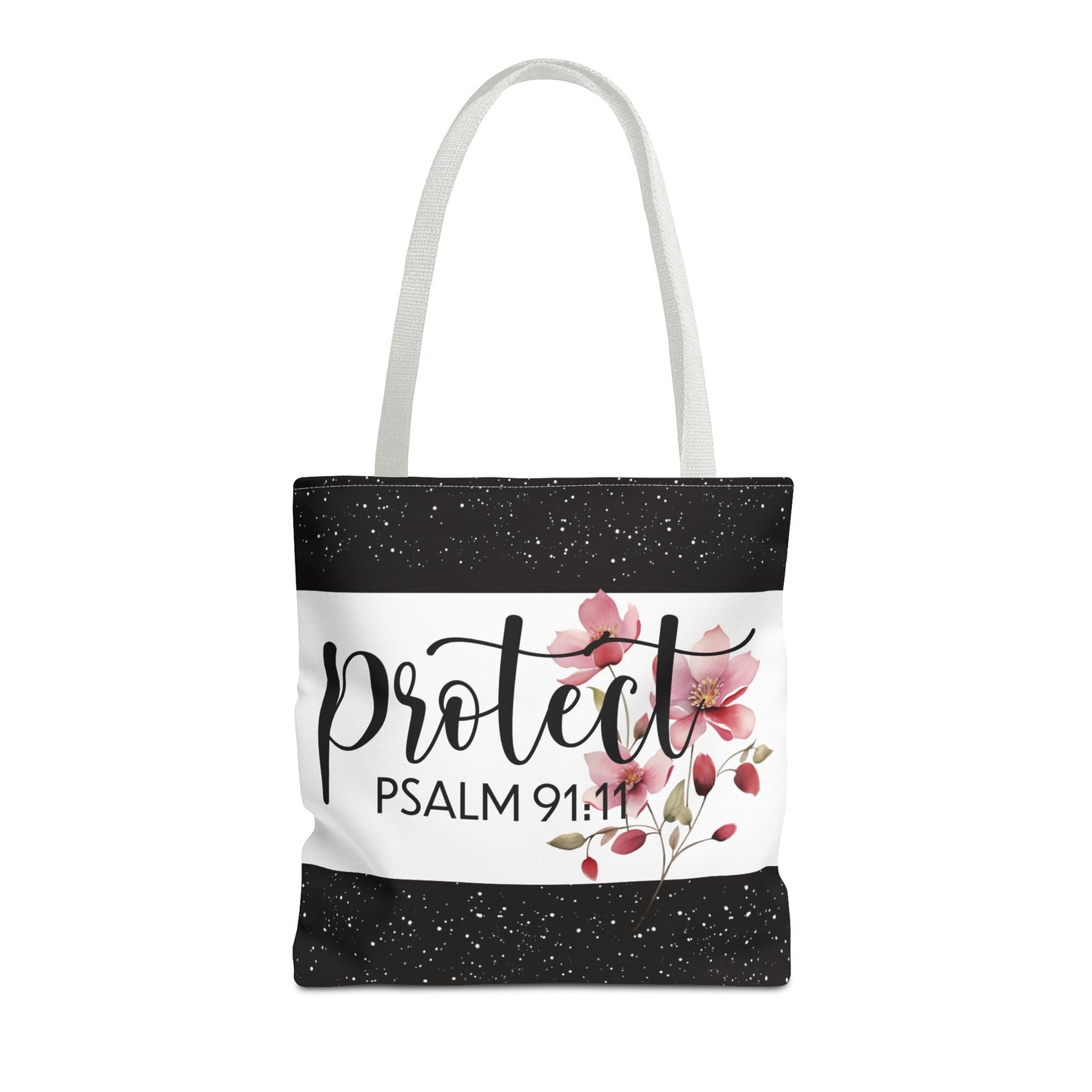 Psalm 91:11 Heavenly Guarded Bible scripture Travel Errand Tote bag – Scripture-Inspired Travel Companion (Double-sided print)