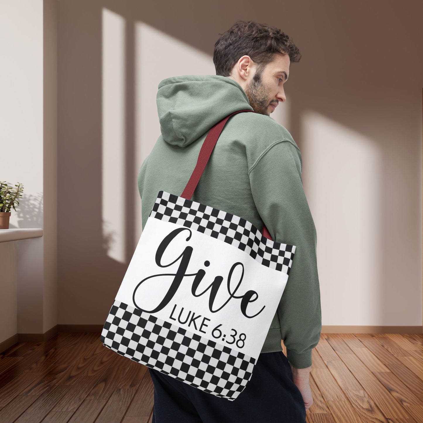 Give Travel Errand Bag – Luke 6:38 Inspirational Scripture Laptop errand bag Give Luke 6:38 designer travel carry bag (Double-sided print)