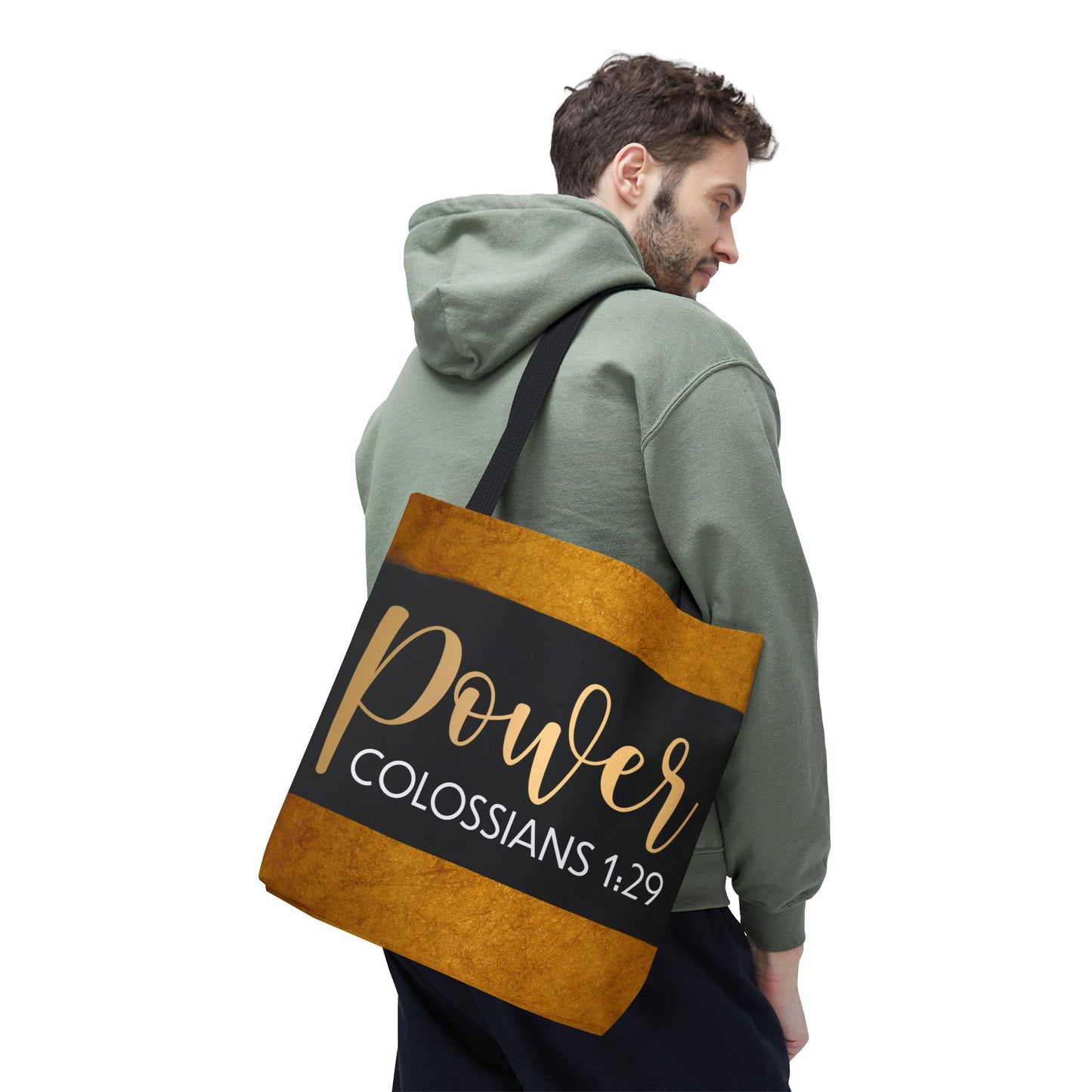 Fueled by His Power – Colossians 1:29 Motivational Travel Bag custom designer travel bag for gifting or everyday wear (Double-sided Print)