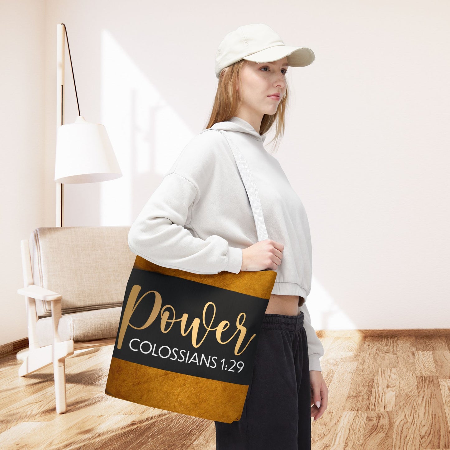 Fueled by His Power – Colossians 1:29 Motivational Travel Bag custom designer travel bag for gifting or everyday wear (Double-sided Print)