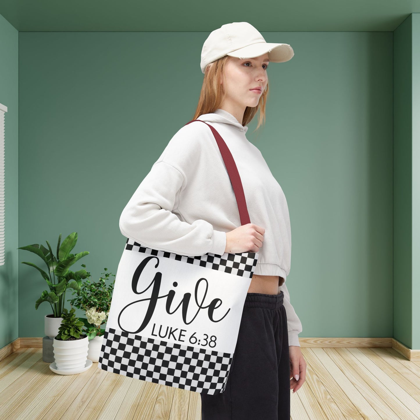 Give Travel Errand Bag – Luke 6:38 Inspirational Scripture Laptop errand bag Give Luke 6:38 designer travel carry bag (Double-sided print)