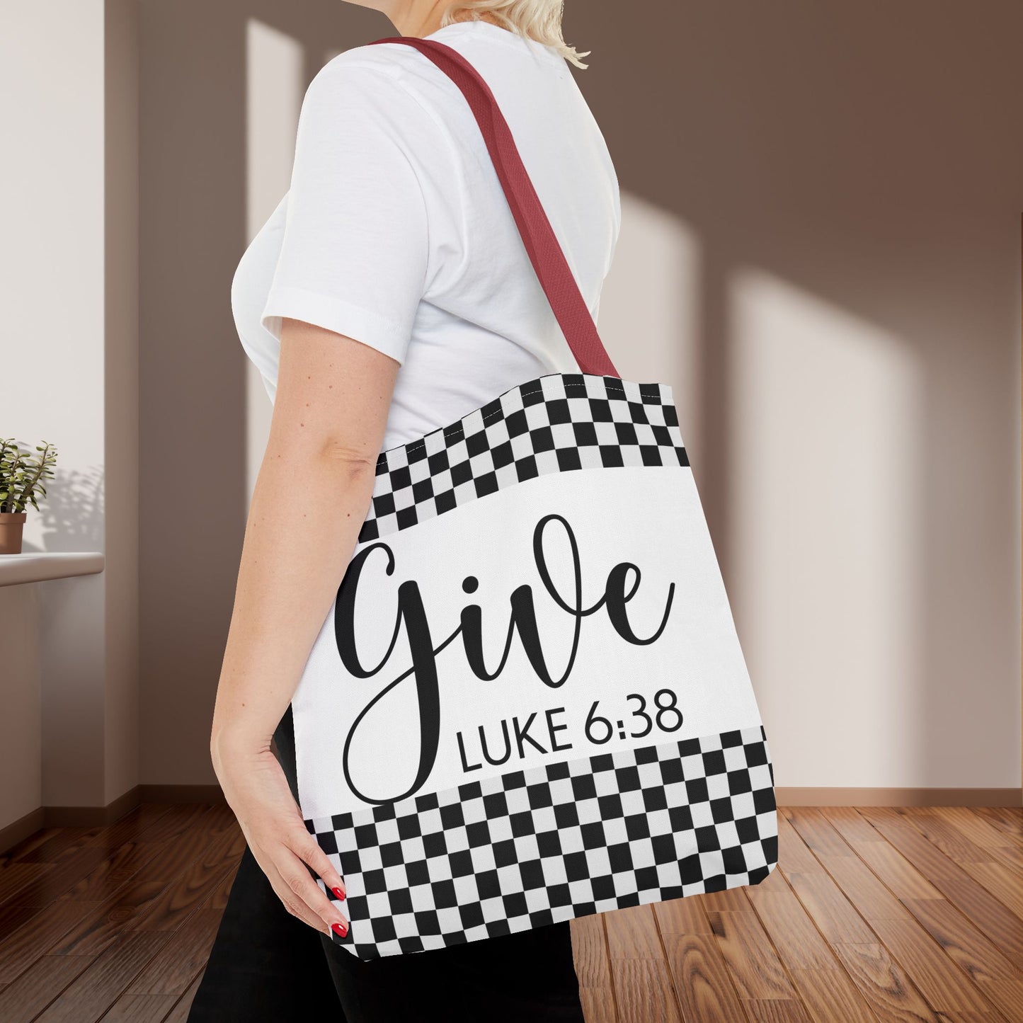 Give Travel Errand Bag – Luke 6:38 Inspirational Scripture Laptop errand bag Give Luke 6:38 designer travel carry bag (Double-sided print)