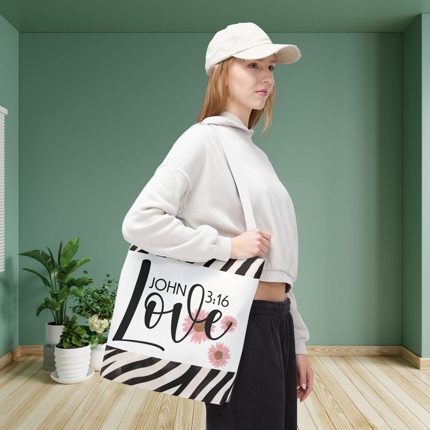 Love Unconditional Travel Bag – Inspired by John 3:16 | Faith-Filled Elegance for Everyday Use Double sided print