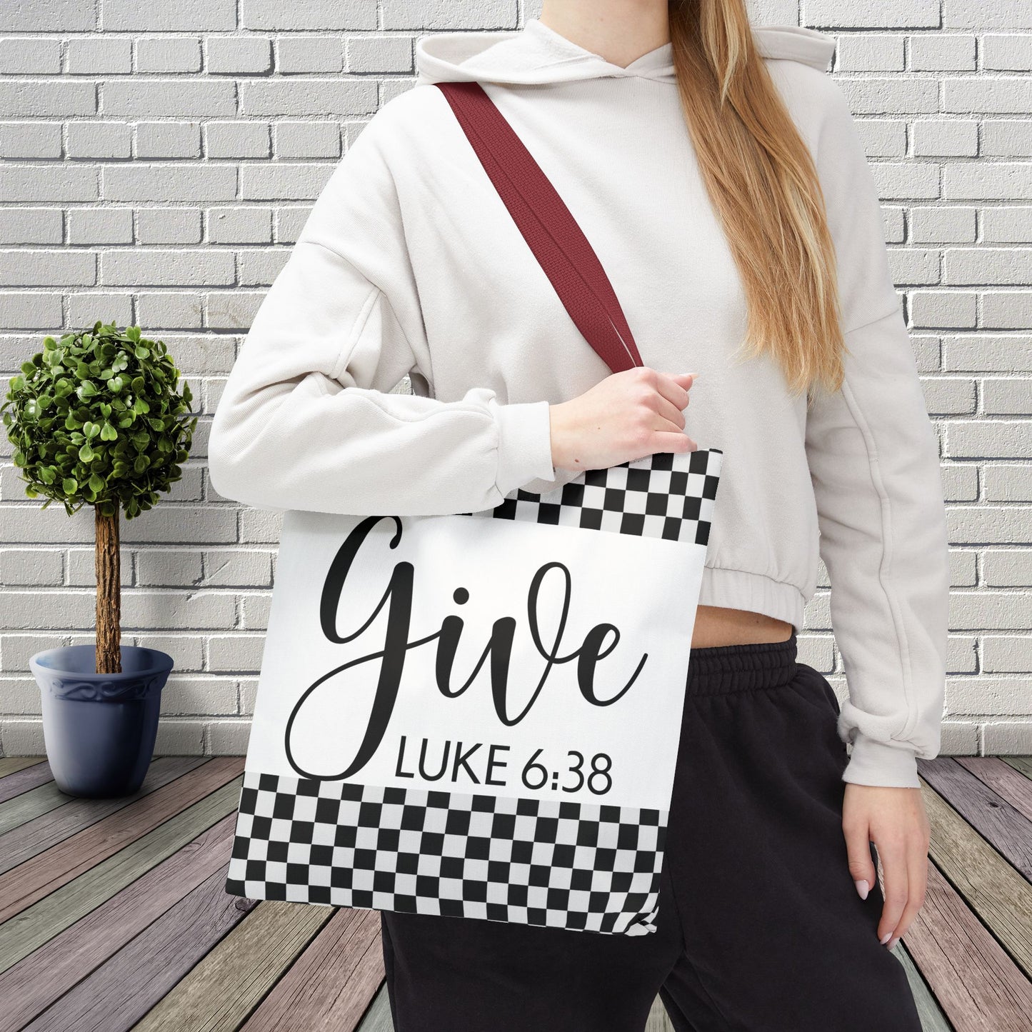 Give Travel Errand Bag – Luke 6:38 Inspirational Scripture Laptop errand bag Give Luke 6:38 designer travel carry bag (Double-sided print)