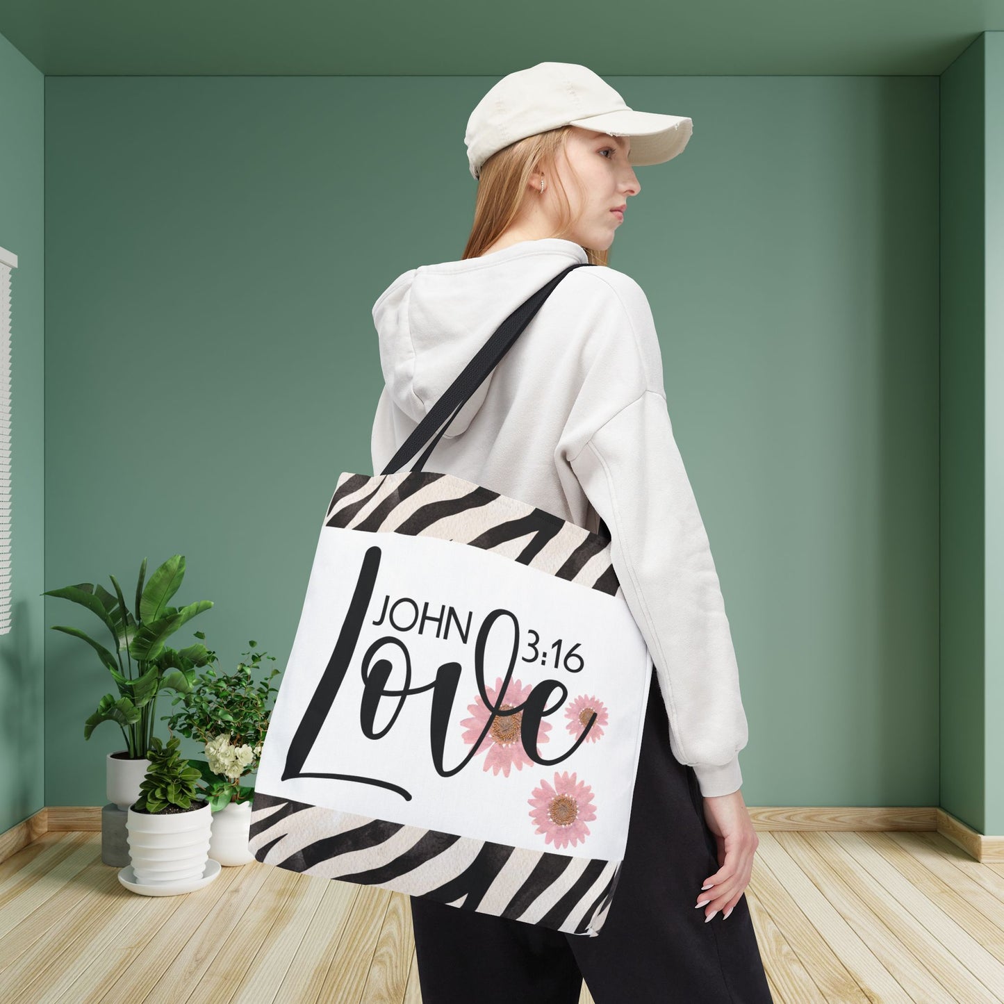Love Unconditional Travel Bag – Inspired by John 3:16 | Faith-Filled Elegance for Everyday Use Double sided print
