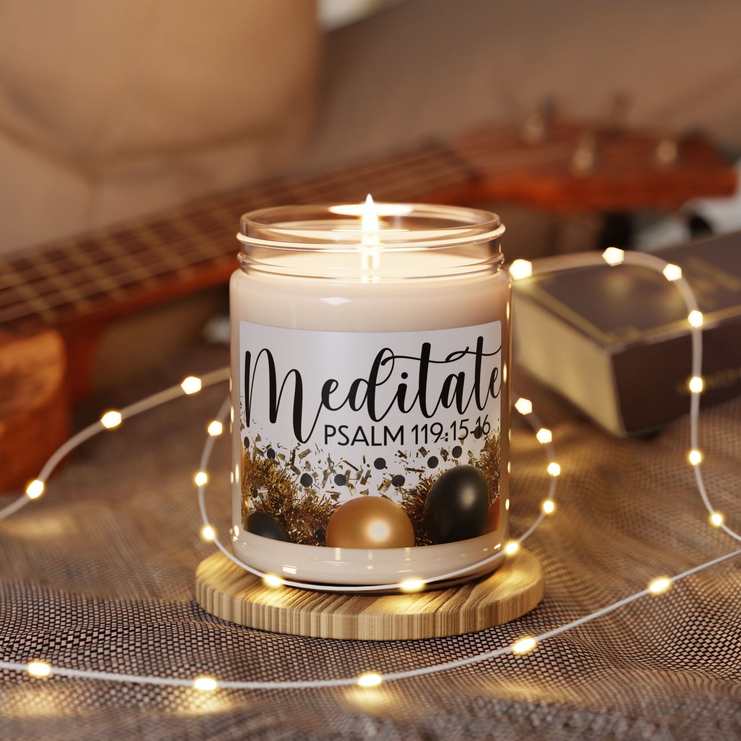 Divine Focus | Psalm 119:15-16 meditate Candle – Center Your Mind and Spirit”Scented Soy Candle, 9oz-10 fragrances Relaxing home Decoration