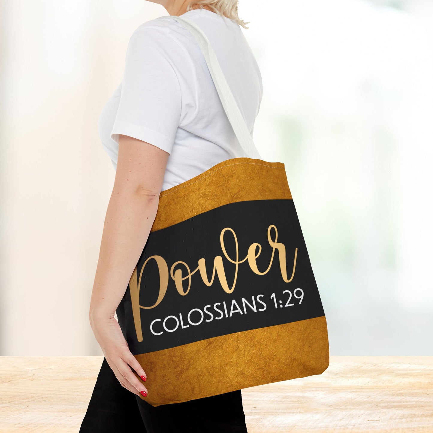 Fueled by His Power – Colossians 1:29 Motivational Travel Bag custom designer travel bag for gifting or everyday wear (Double-sided Print)