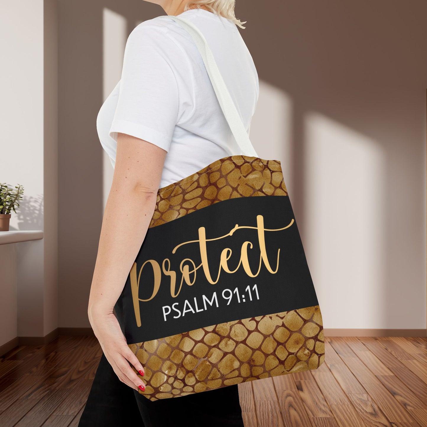 Protect- Psalm 91:11 Bible Scripture Designer Travel Bag-Double-sided print great for gifting