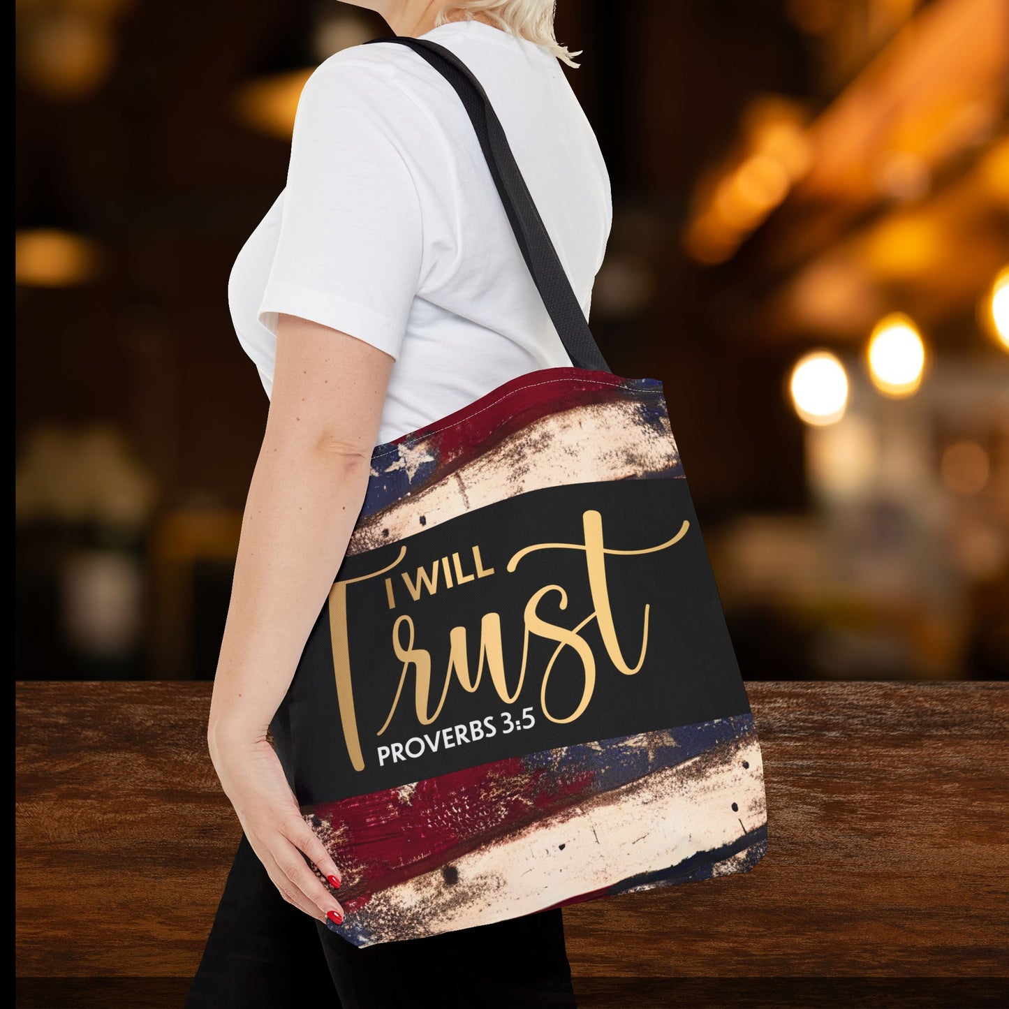 I Will Trust – Proverbs 3:5 Inspirational Laptop Tote Errand Bag for Faith-Filled Living & Everyday Encouragement- Double sided print