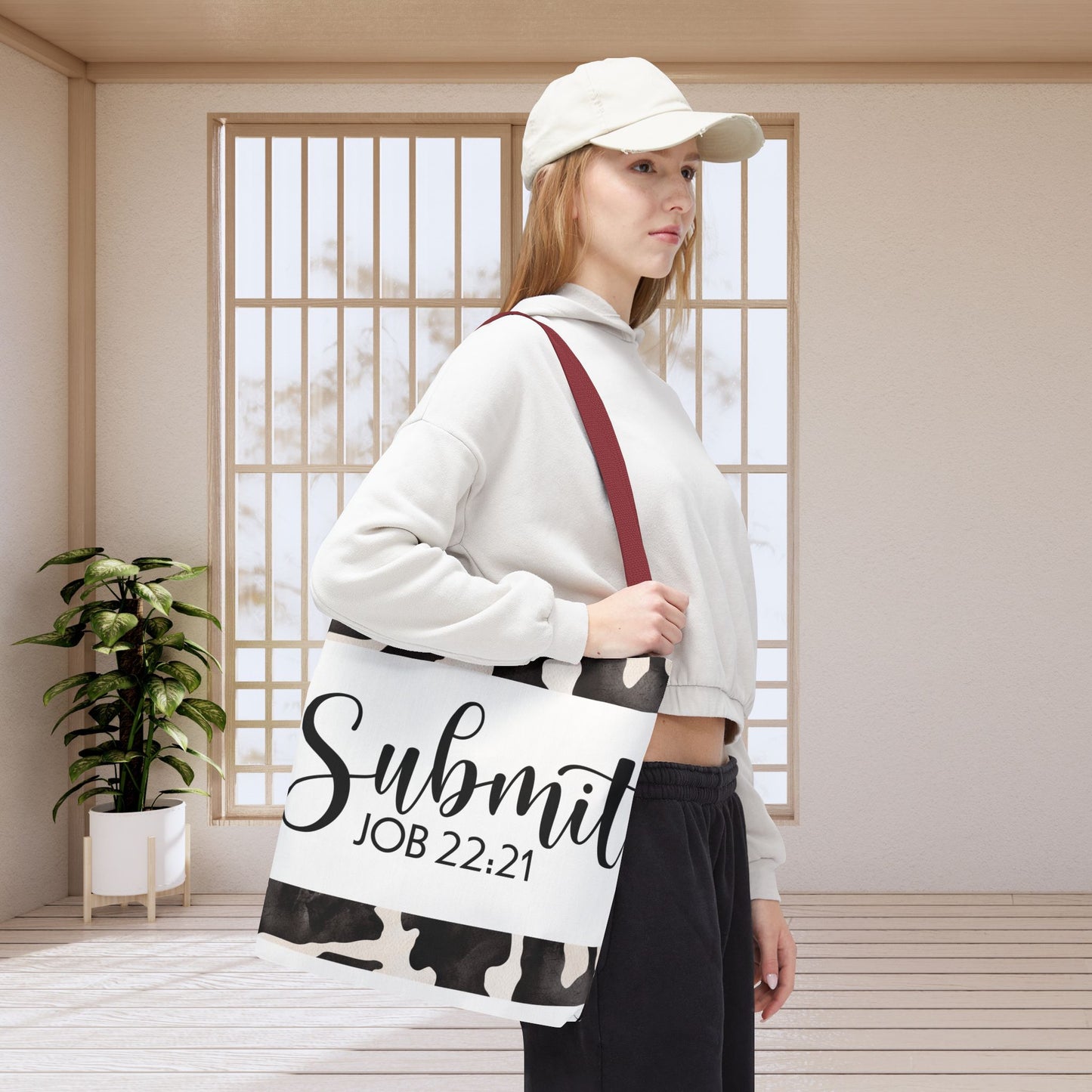 Submit to God's Will – Job 22:21 Scripture-Inspired Designer Travel Bag for Faith-Filled Living and Everyday Encouragement (Double-sided print)