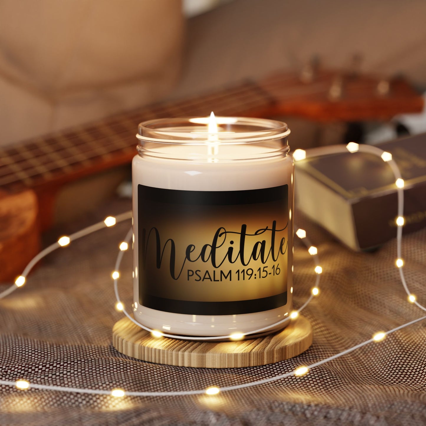 Relax & Meditate | Psalm 119:15-16 Candle – 10 Fragrances- Coconut Apricot Wax for Peaceful Moments” Coconut Apricot Wax – Calm, Reflect, Restore" Scented Soy Candle - 9oz - Relaxing Home Fragrance