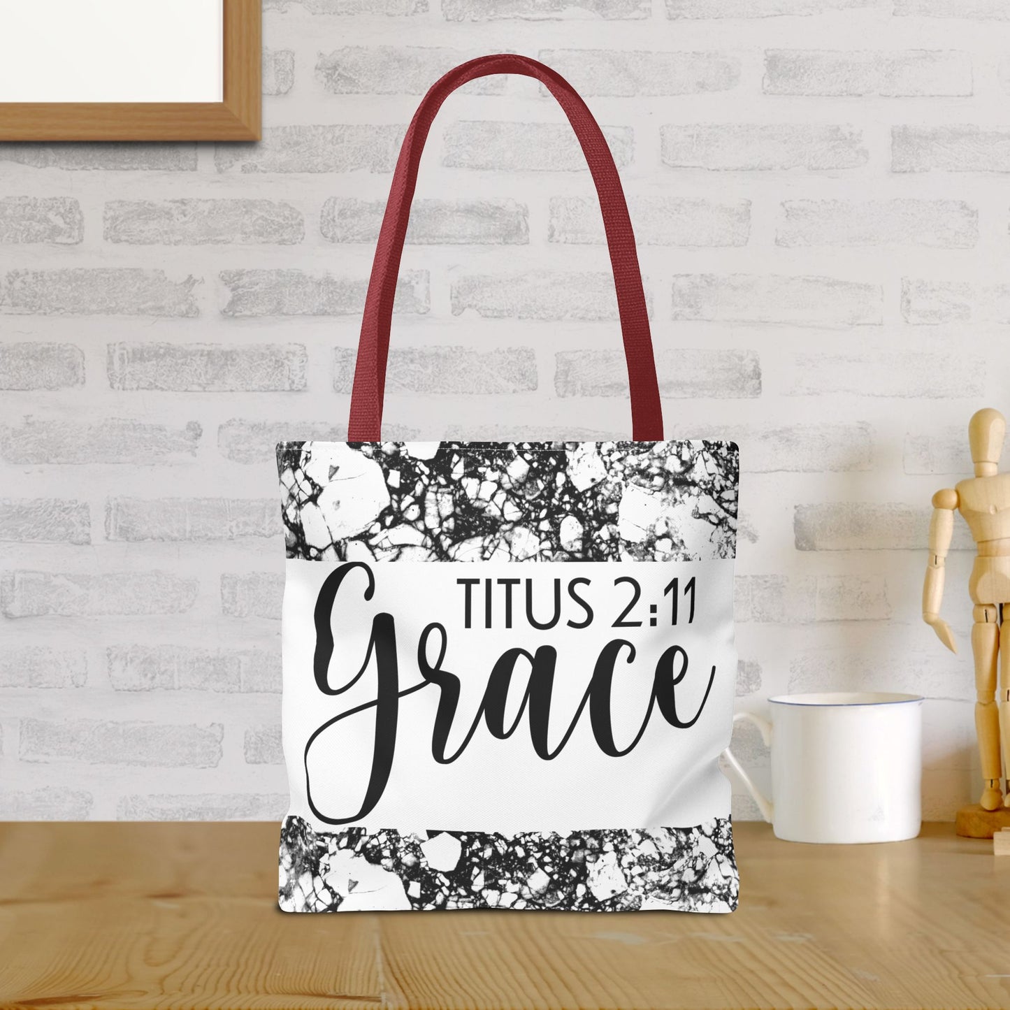 Grace Titus 2:11 Floral Motivational Travel Bag - Printed on both sides great for gifting or everyday wear